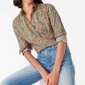 J. Crew Liberty London Fabric Perfect Shirt Little Marquess Button Front Size 6